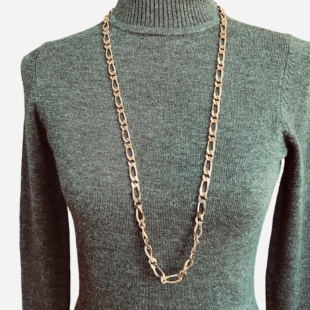 Monet Gold Tone Long Chain Link Necklace